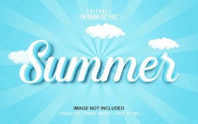 Estilo De Efeito De Texto Psd Editável Em 3D De Verão