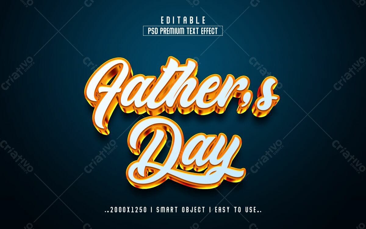 Efeito de Texto Dia dos Pais PSD Editável
