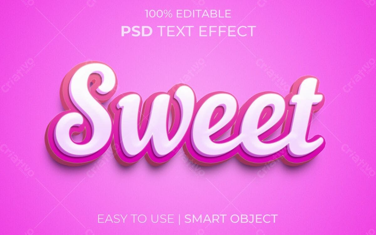Efeito de Texto Sweet PSD Editável