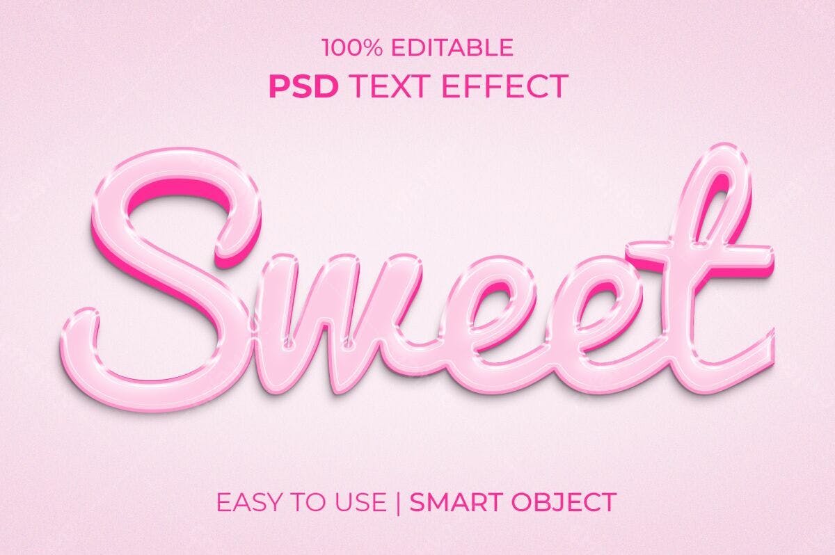 Efeito de Texto Sweet PSD Editável