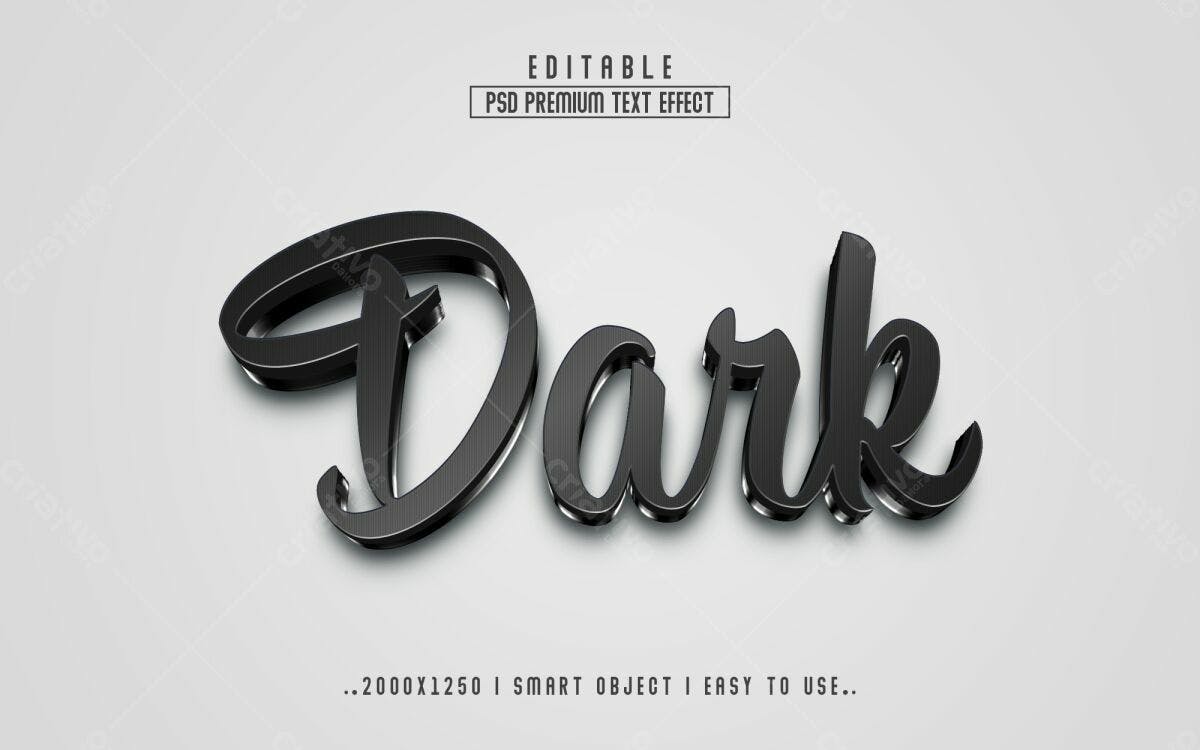 Efeito de Texto Dark PSD Editável