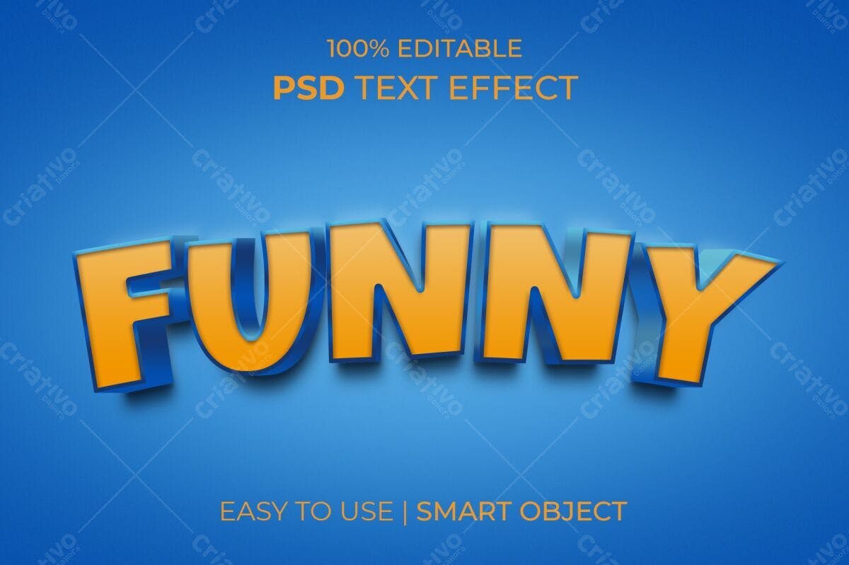 Efeito de Texto Engraçado PSD Editável