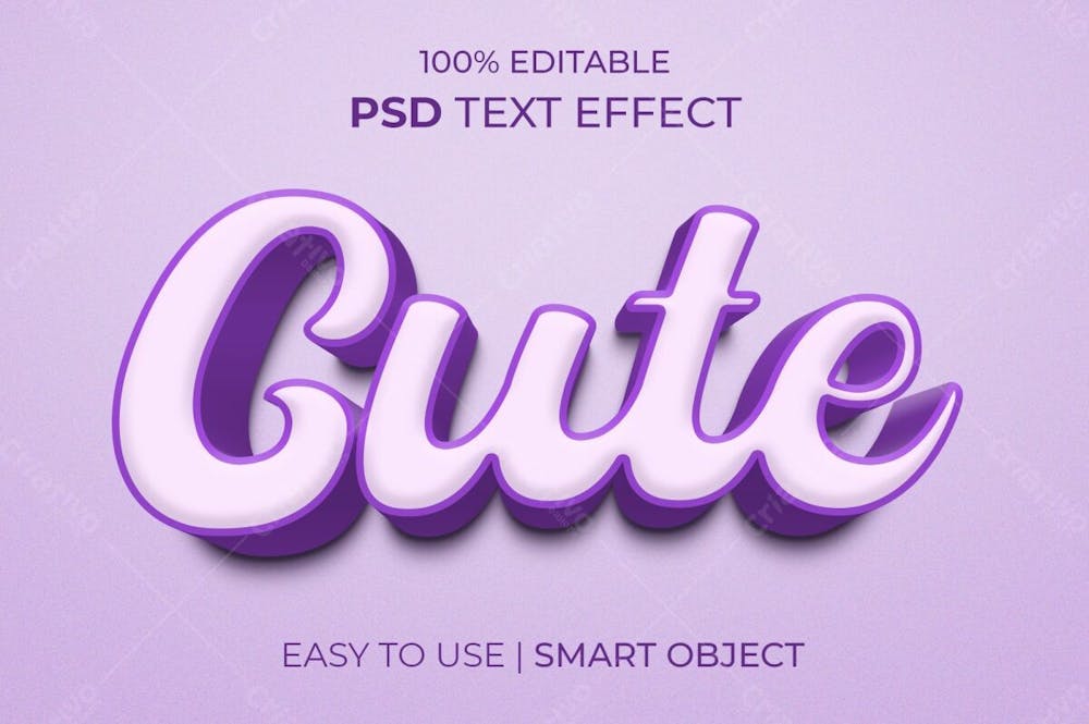 Estilo De Efeito De Texto Psd Editável Em 3D Fofo