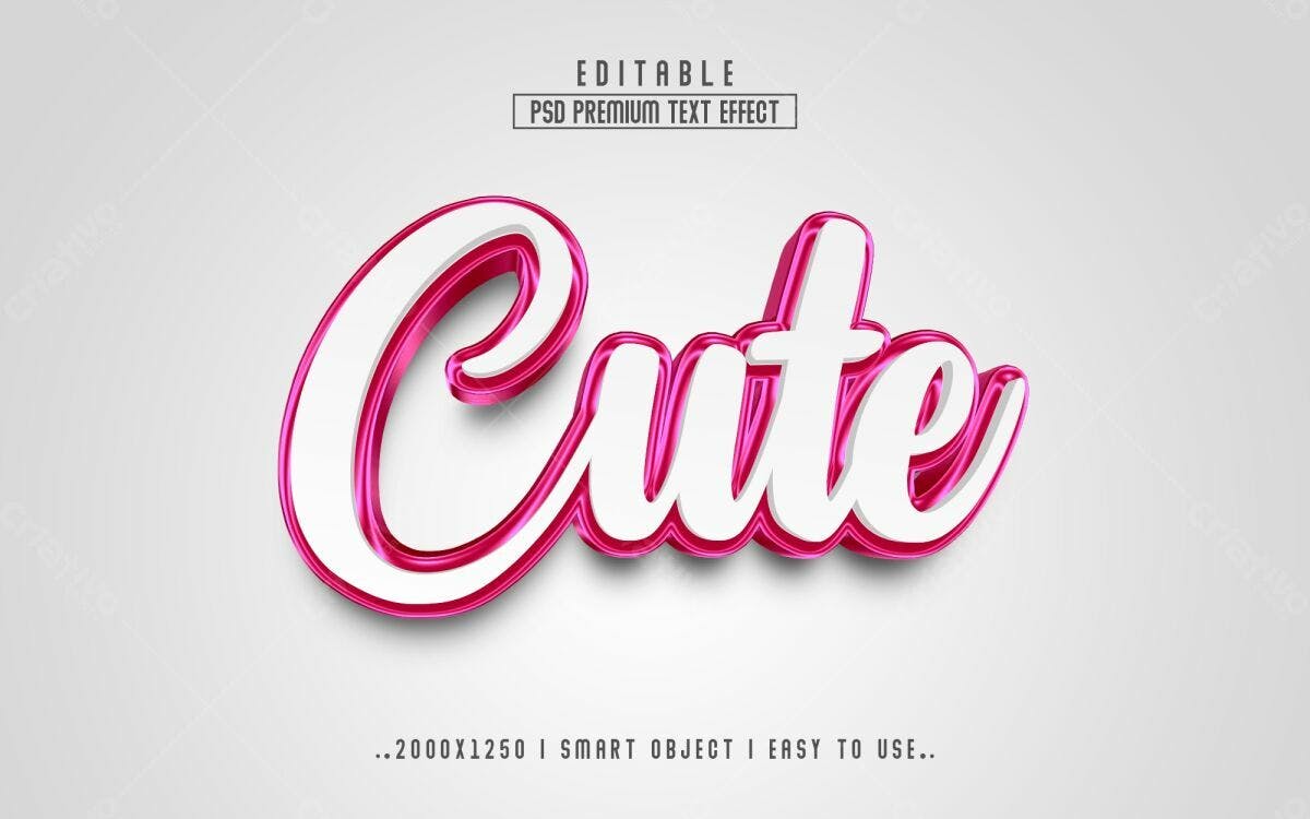 Efeito de Texto PSD Editável para Designs Fofos