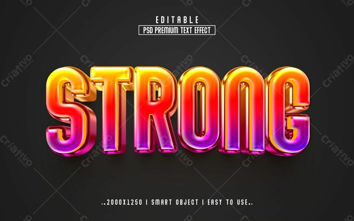 Efeito de Texto 3D PSD Editável