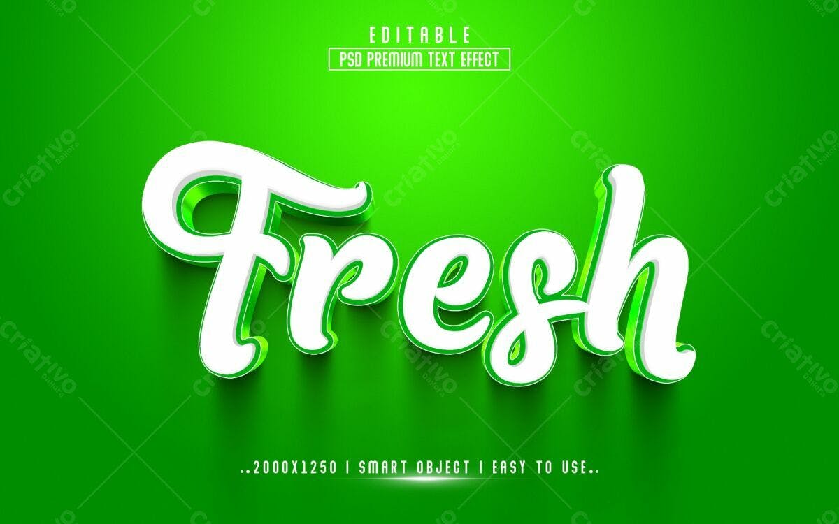 Efeito de Texto 3D "Fresh" PSD Editável