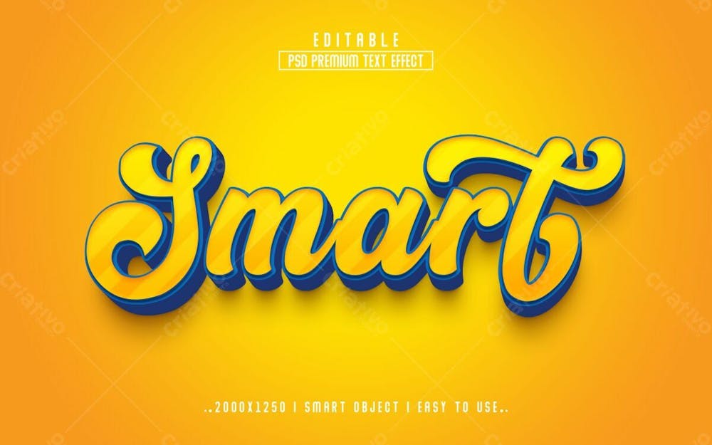 Estilo De Efeito De Texto Psd Editável Em 3D Inteligente