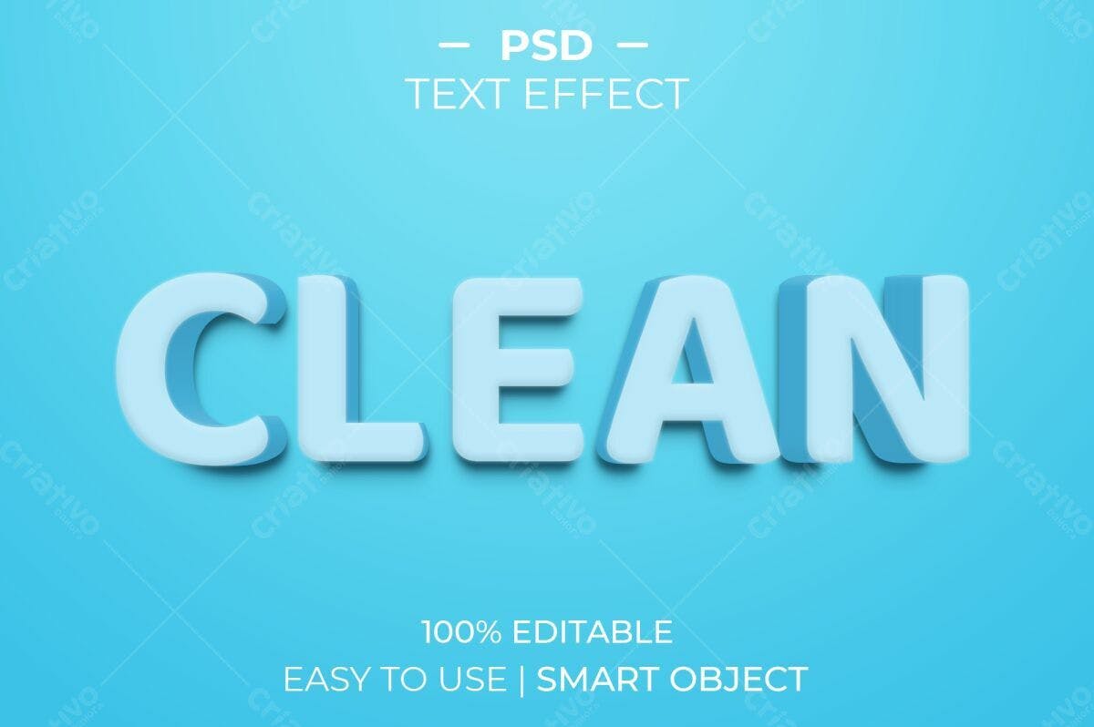 Efeito de Texto Clean PSD Editável