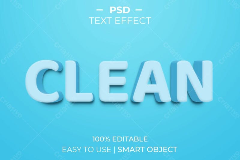 Estilo de efeito de texto psd editável em 3d limpo