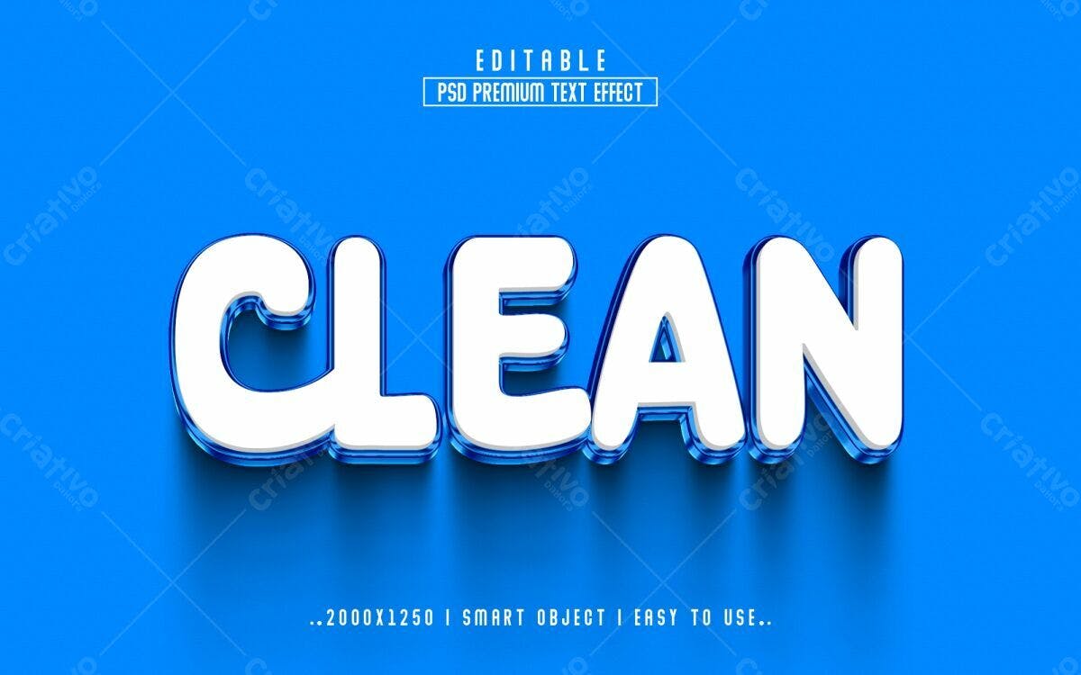Efeito de Texto Premium Clean PSD Editável