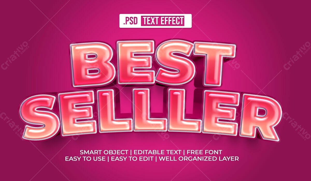 Efeito de Texto Best Seller PSD Editável