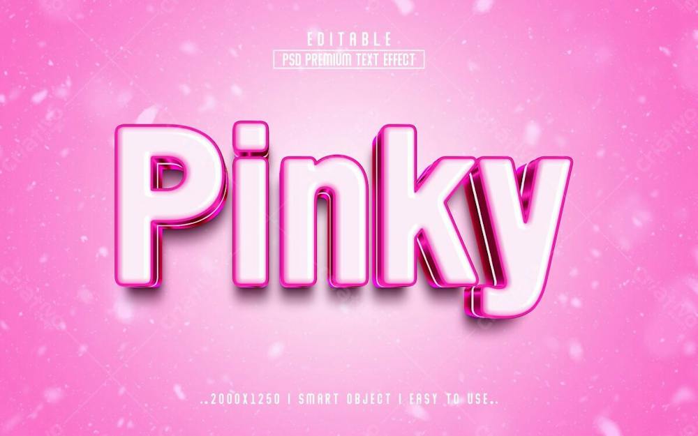 Editable 3d pinky text effect style psd - [download] 73745 | Criativo ...