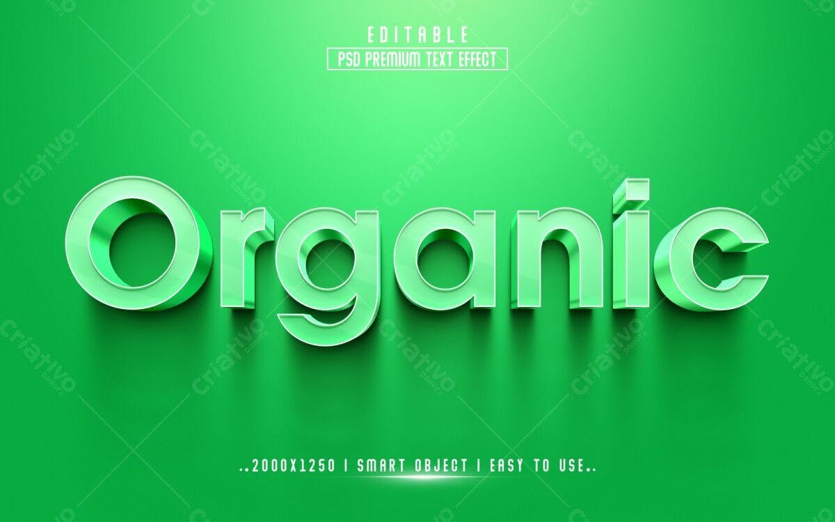 Efeito de Texto Orgânico PSD Editável