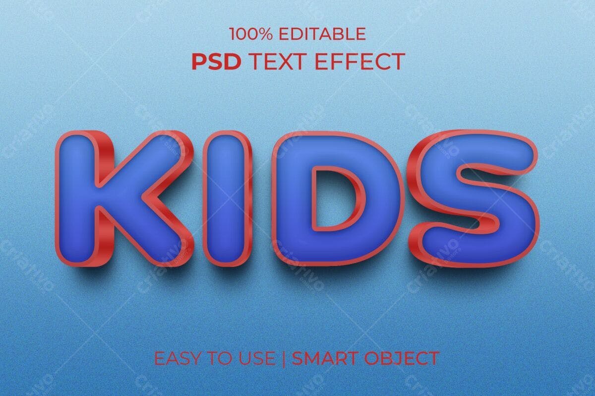 Efeito de Texto Infantil PSD Editável