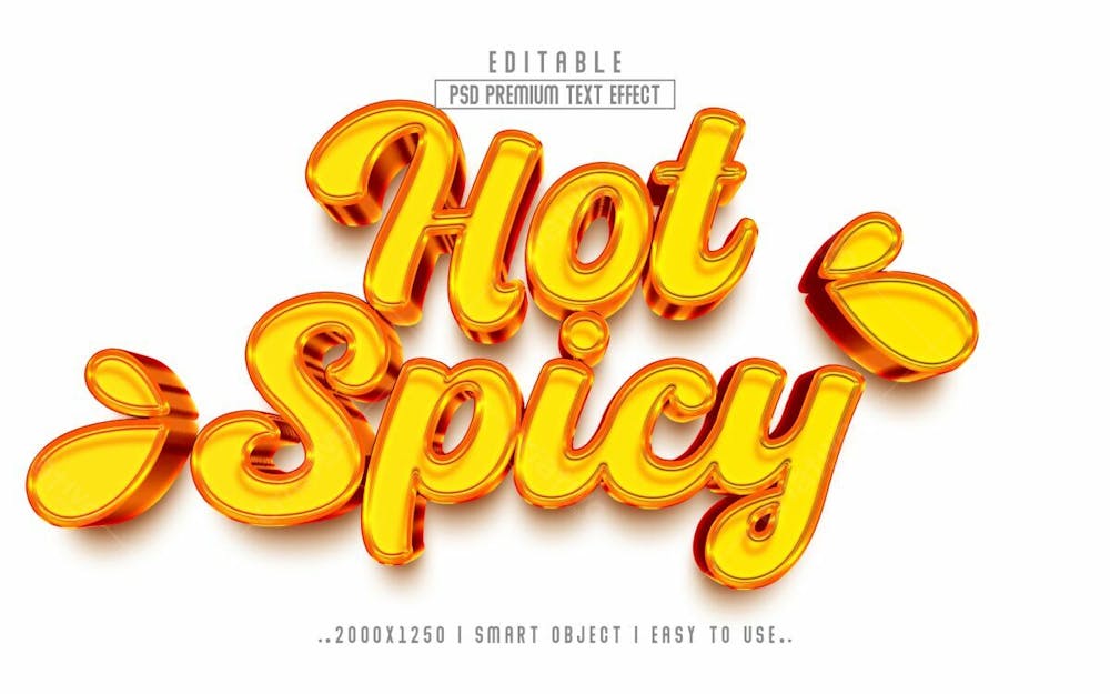 Estilo De Efeito De Texto Psd Editável Em 3D Picante Quente