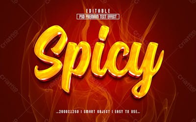 Estilo De Efeito De Texto Psd Editável Em 3D Picante