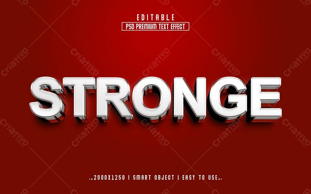 Estilo De Efeito De Texto Psd Editável Em 3D Stronge