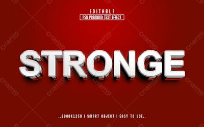 Estilo De Efeito De Texto Psd Editável Em 3D Stronge