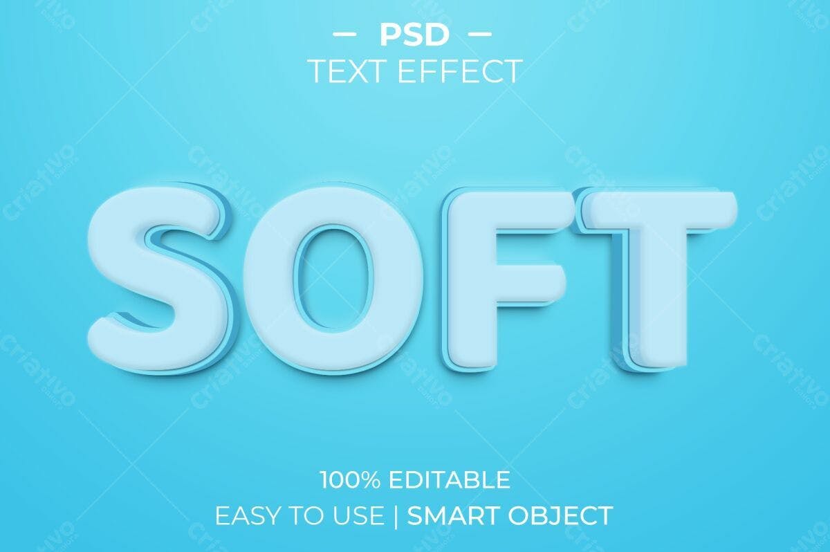 Efeito de Texto Soft PSD Editável