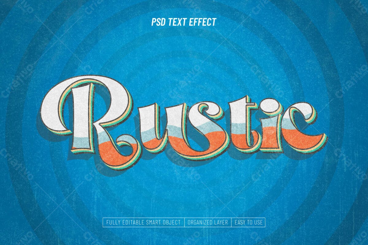 Efeito de Texto Rústico em PSD Editável