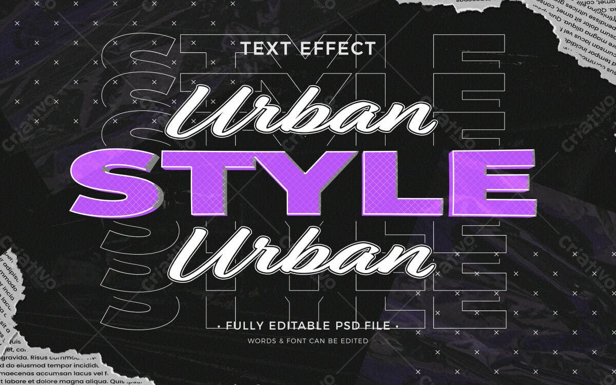 Efeito de Texto Estilo Urbano PSD Editável