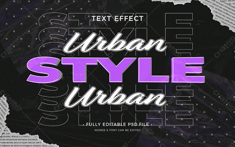 Estilo de efeito de texto psd editável em 3d urbano