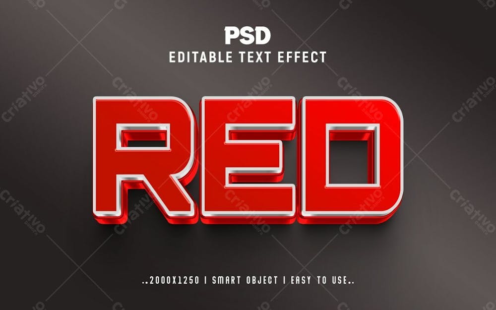 Estilo De Efeito De Texto Psd Editável Em 3D Vermelho