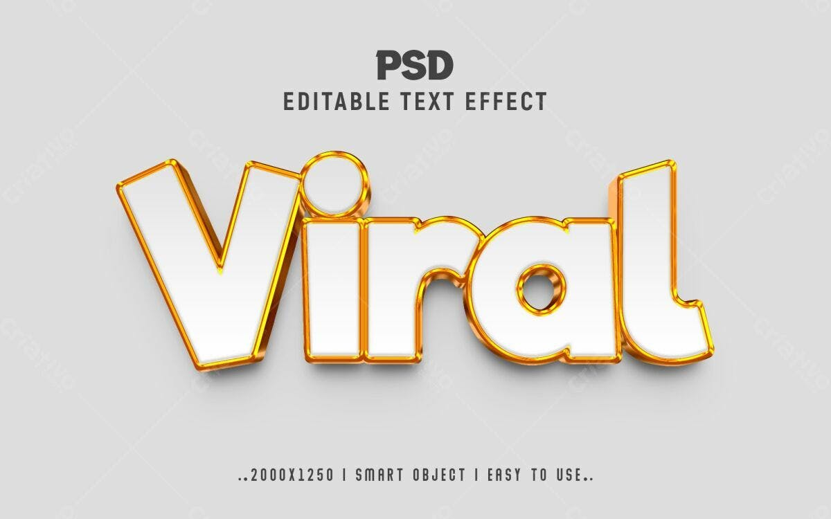 Efeito de Texto Viral PSD Editável