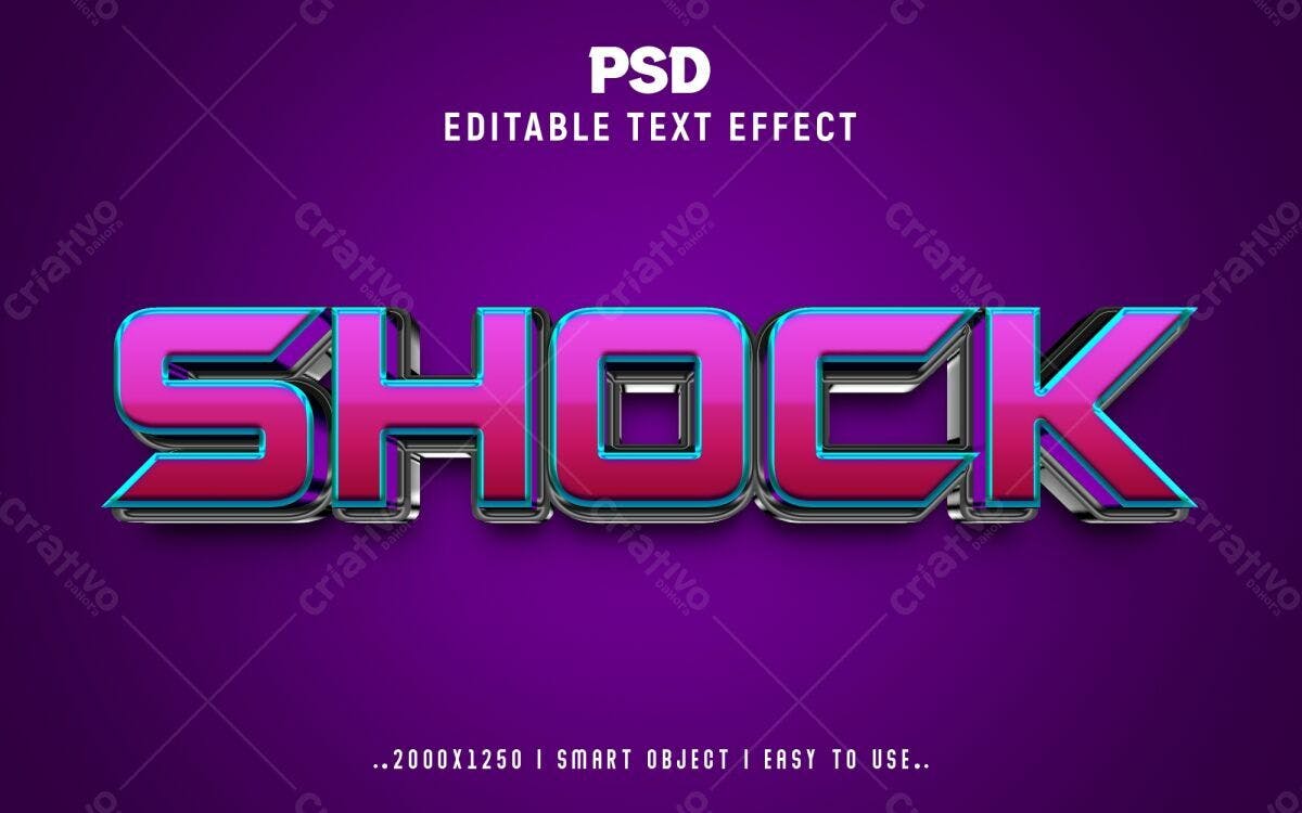 Efeito de Texto PSD Editável para Design Moderno