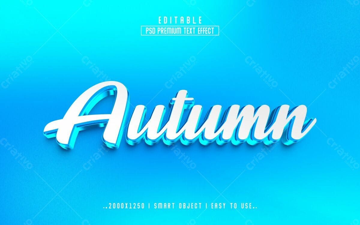 Efeito de Texto Outono PSD Editável