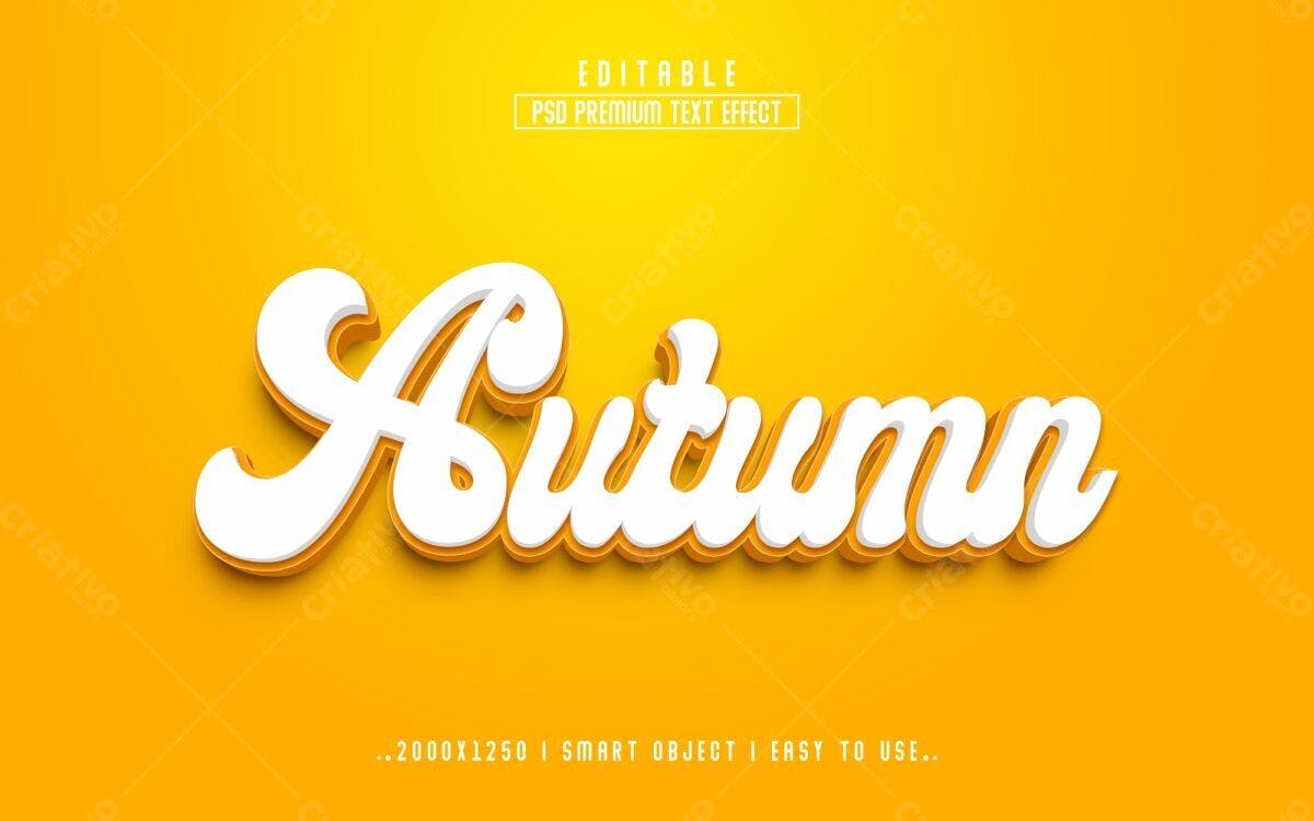 Efeito de Texto Outono PSD Editável