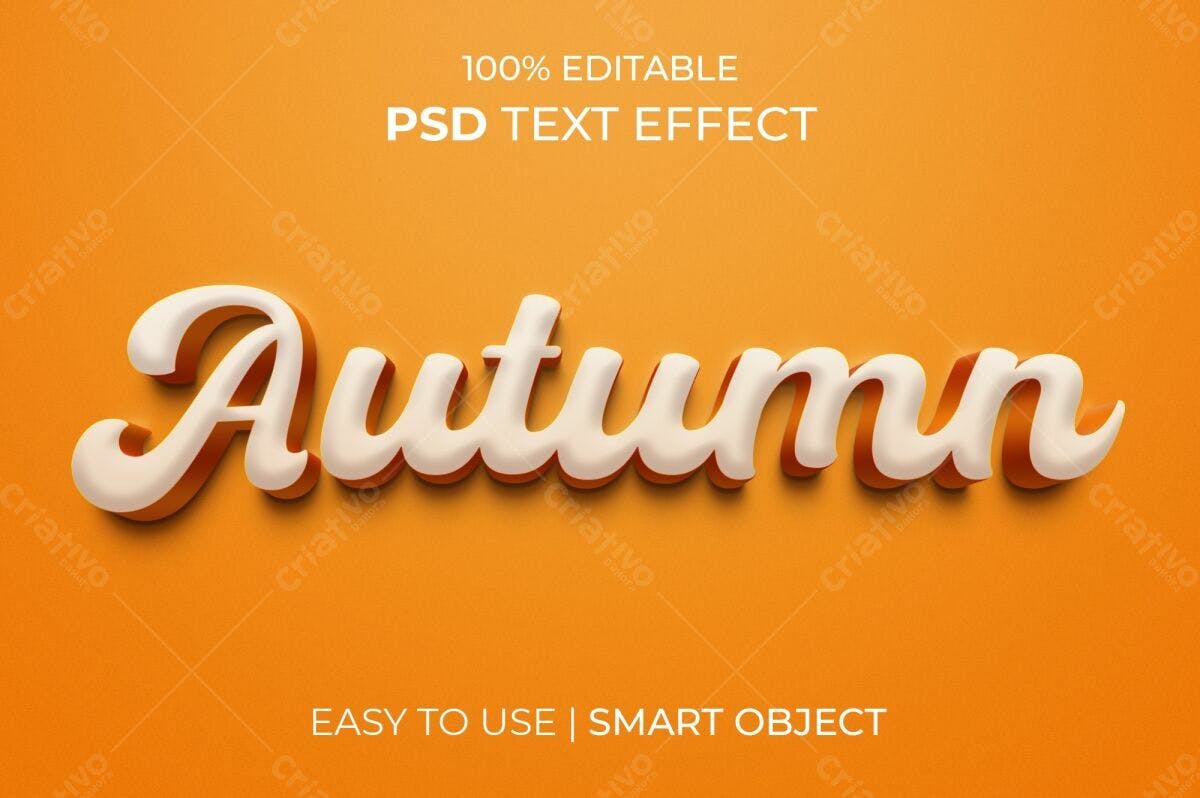 Efeito de Texto Outono PSD Editável