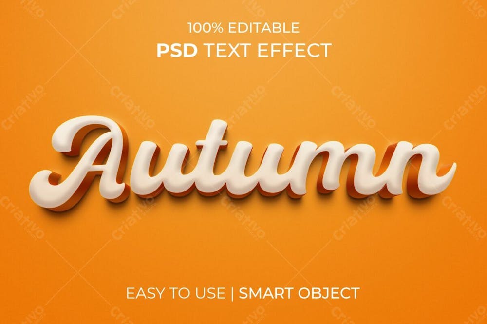 Estilo De Efeito De Texto Psd Editável De Outono 3D