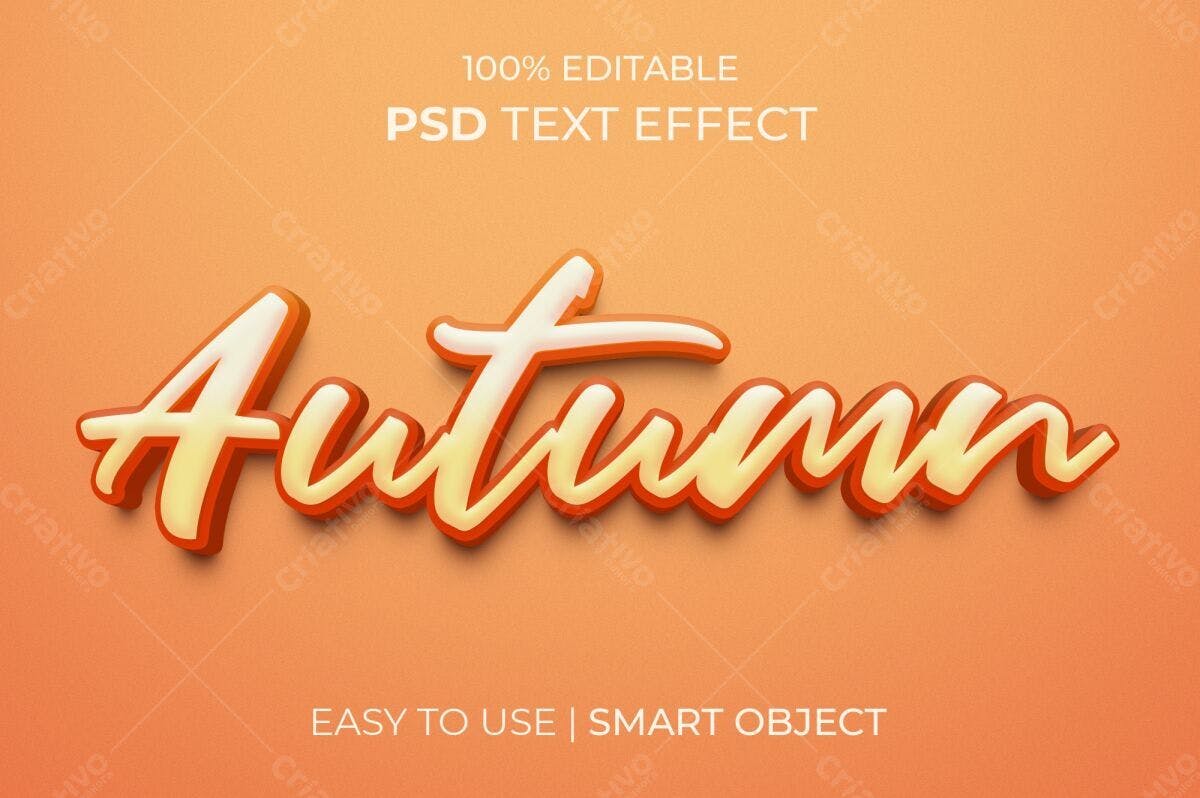 Efeito de Texto Outono PSD Editável