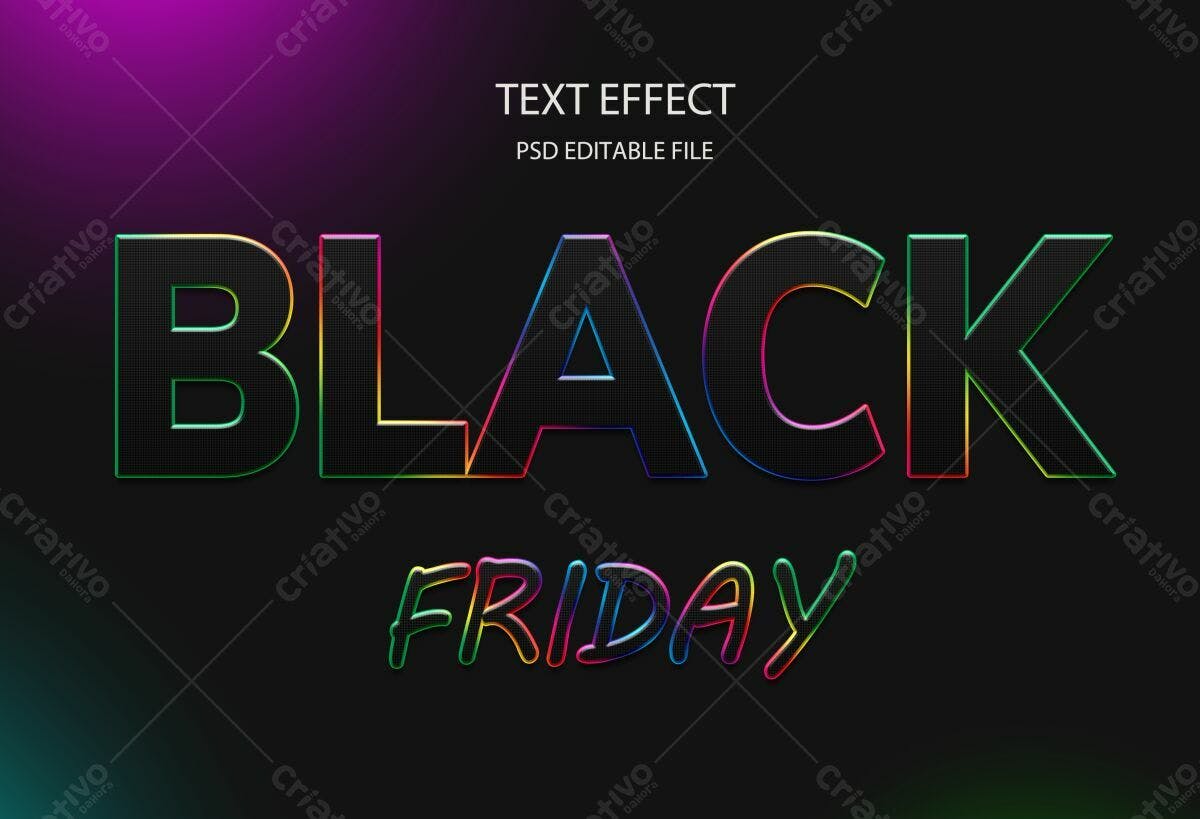 Efeito de Texto Black Friday PSD Editável
