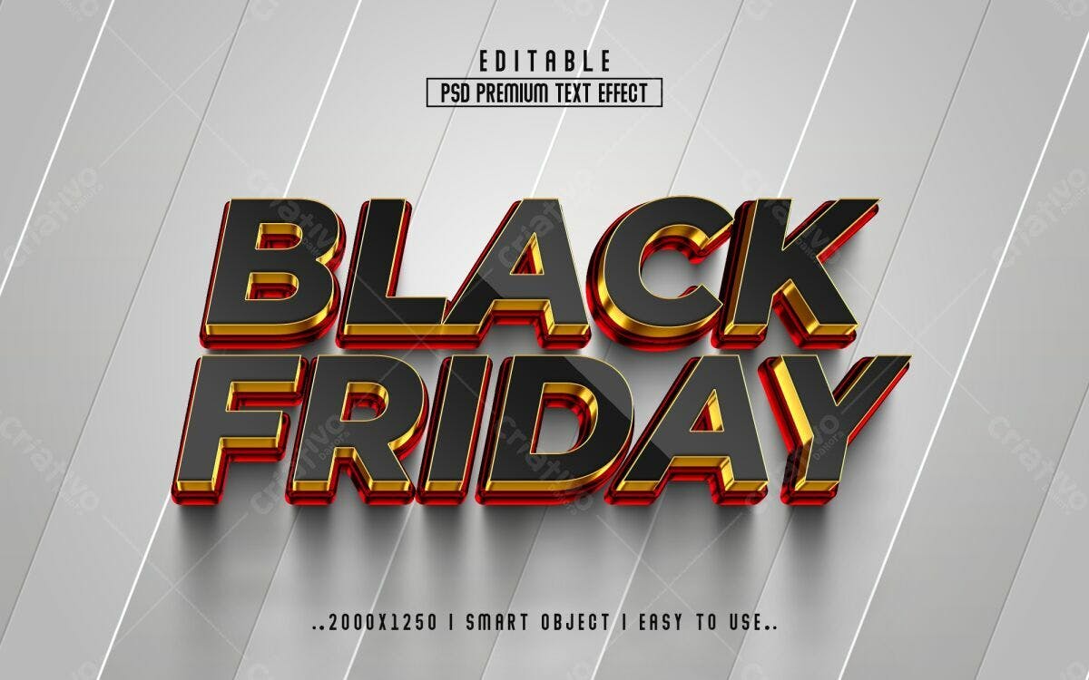 Efeito de Texto Black Friday PSD Editável