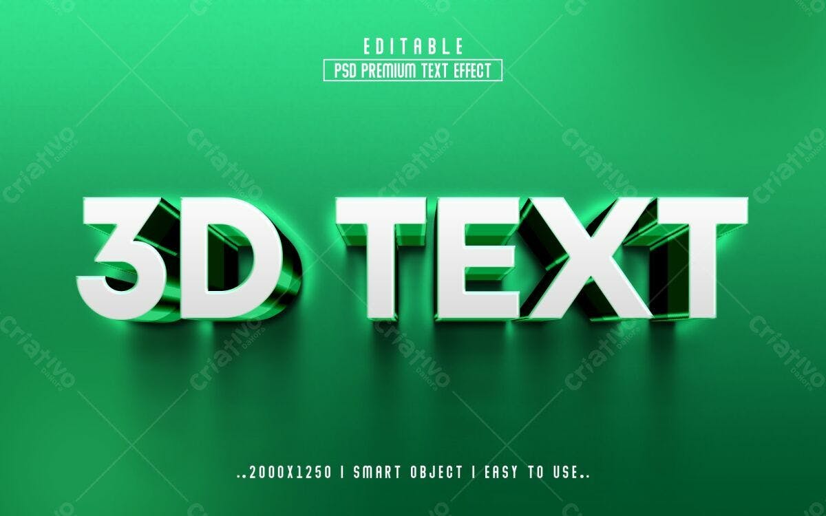 Efeito de Texto 3D PSD Editável