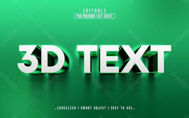 Estilo de efeito de texto psd editável de texto 3d