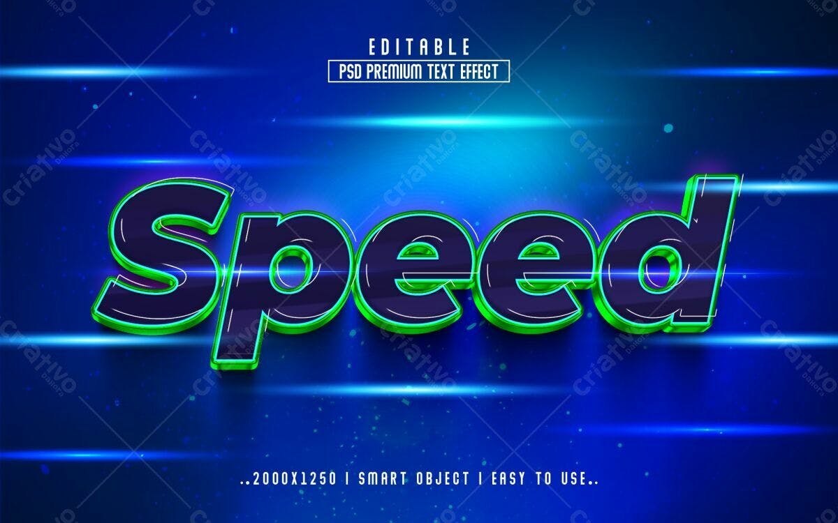 Efeito de Texto Premium Speed PSD Editável