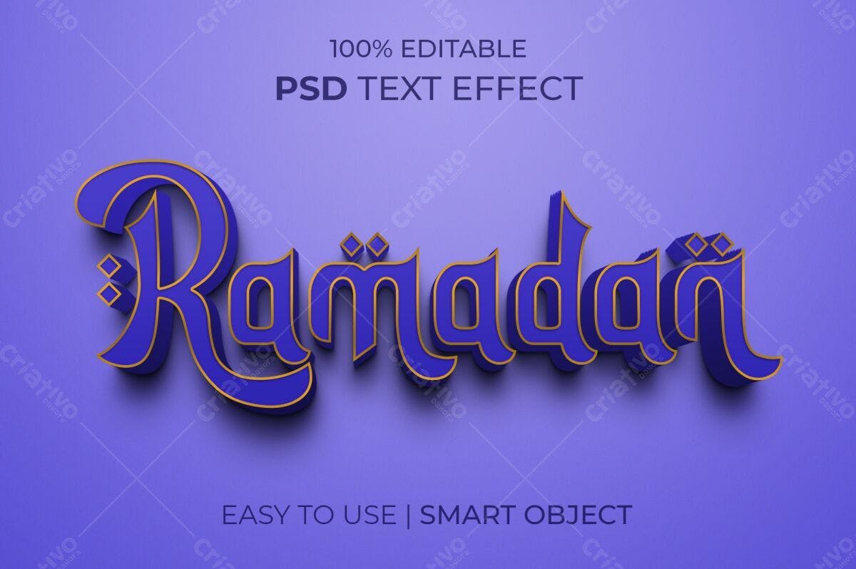 Efeito de Texto Ramadan PSD Editável