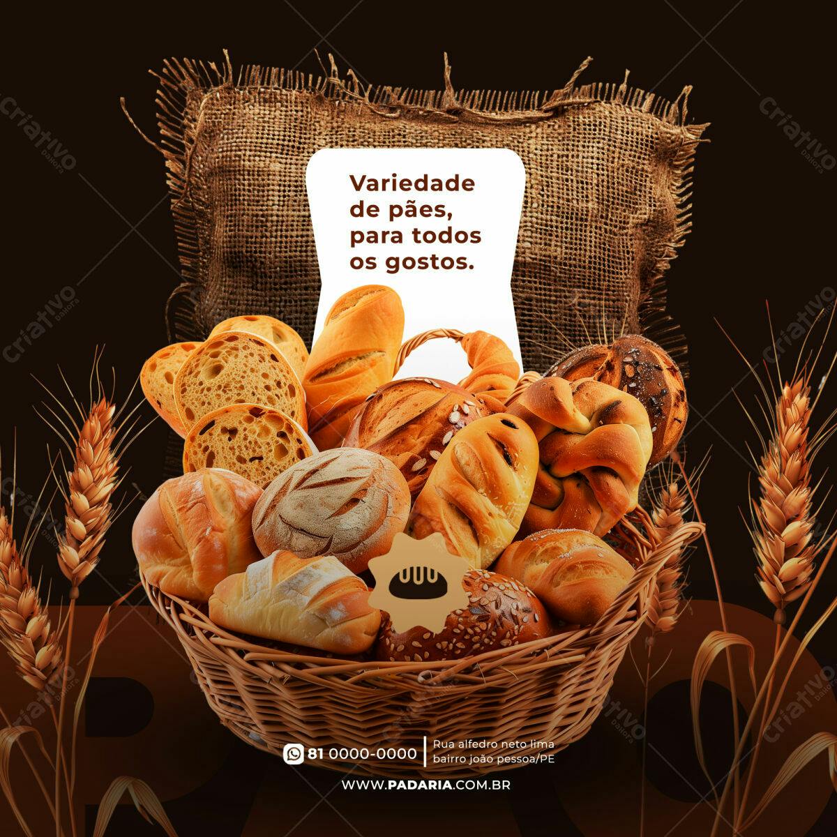 Flyer para Padaria PSD Editável