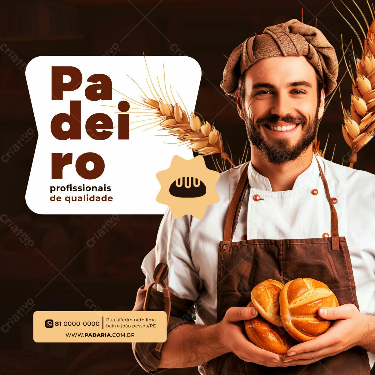 Flyer para Padaria PSD Editável
