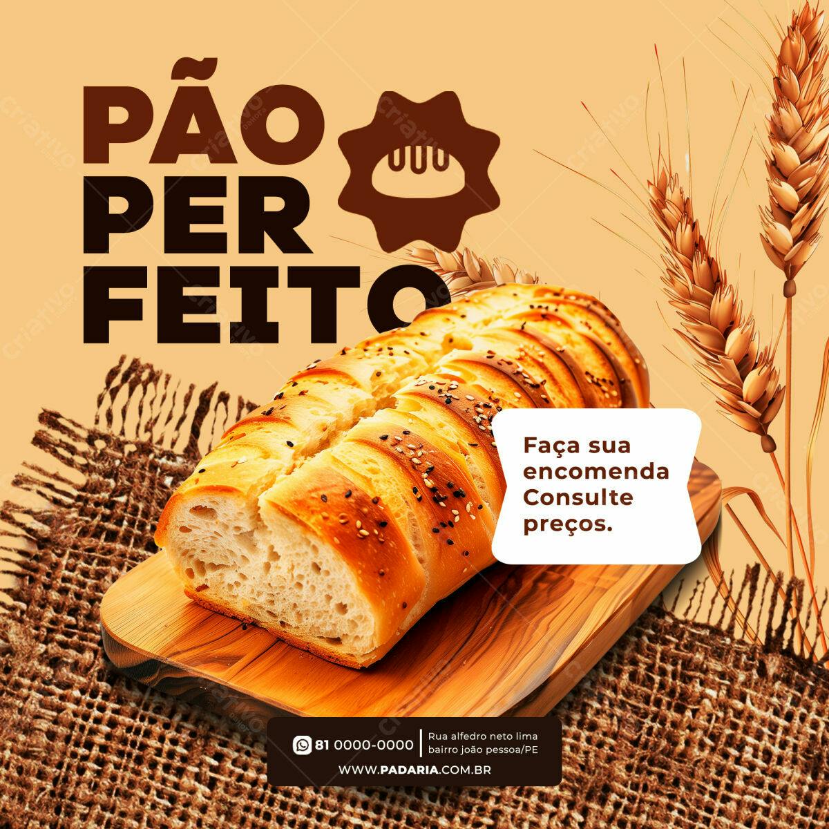 PSD para Padaria Pão Perfeito PSD Editável