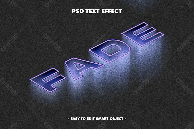 Fade 3d efeito de texto psd editável estilo moderno