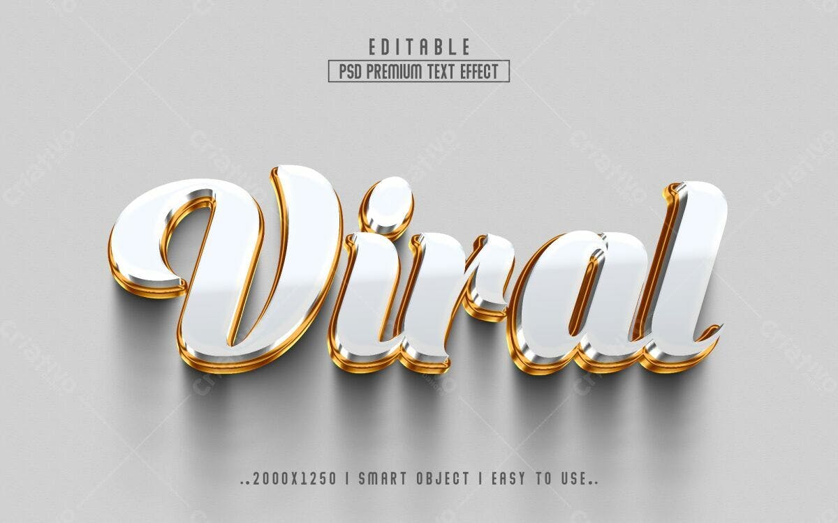Efeito de Texto Viral PSD Editável