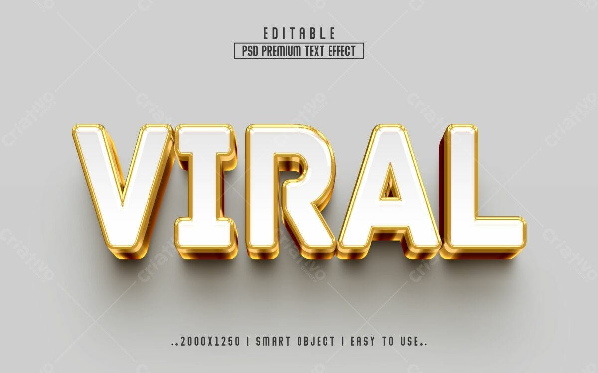 Efeito de Texto Viral PSD Editável