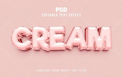 Estilo De Efeito De Texto Psd Editável Em Creme 3D
