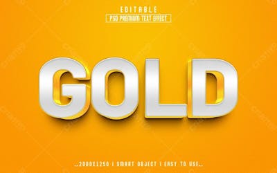 Estilo De Efeito De Texto Psd Editável Em Ouro 3D