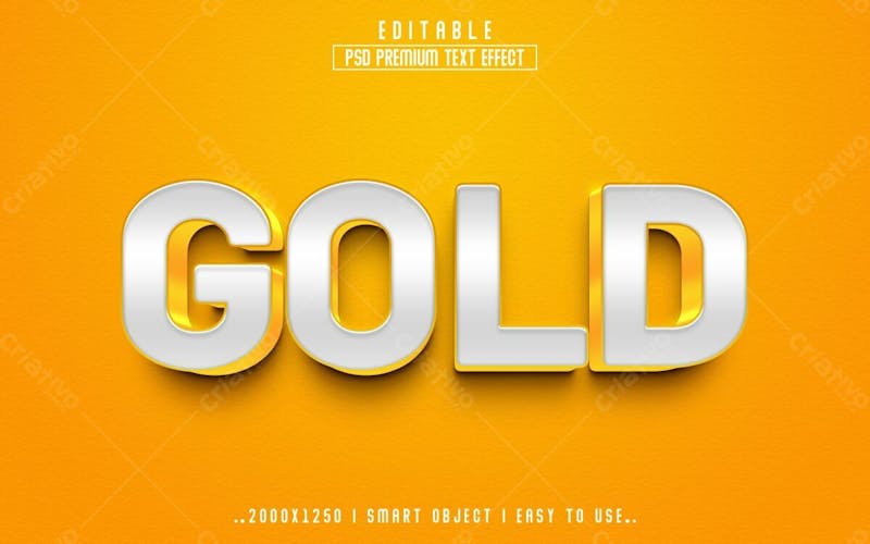 Estilo de efeito de texto psd editável em ouro 3d