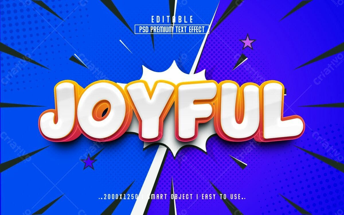 Efeito de Texto Joyful PSD Editável